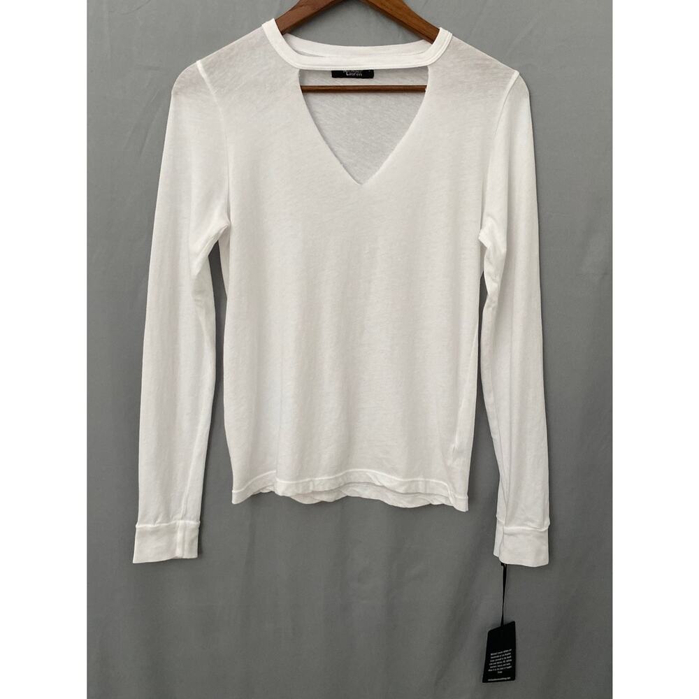 NWT Michael Lauren Size Small Hawke Cropped Cut Out V-Neck Top Casual Beachy